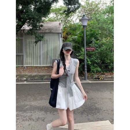 BY16399# 原版质量甜辣妹学院风套装女夏蕾丝拼接T恤花苞半裙两件套潮 服裝批發女裝批發服飾貨源