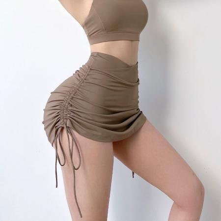 BY16402# 原版瑜伽健身蜜桃臀半身裙高腰运动短裙裤夏季防走光速干跑步裙 服裝批發女裝批發服飾貨源