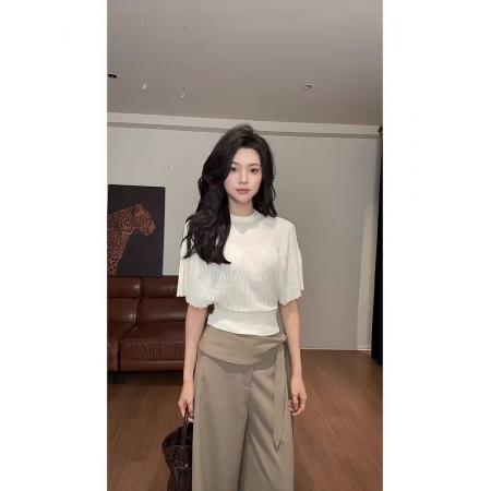 BY16448# 气质百搭显瘦圆领针织上衣  服裝批發女裝批發服飾貨源