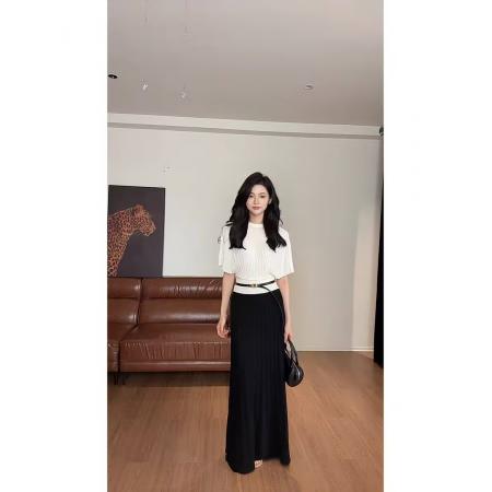 BY16448# 气质百搭显瘦圆领针织上衣  服裝批發女裝批發服飾貨源