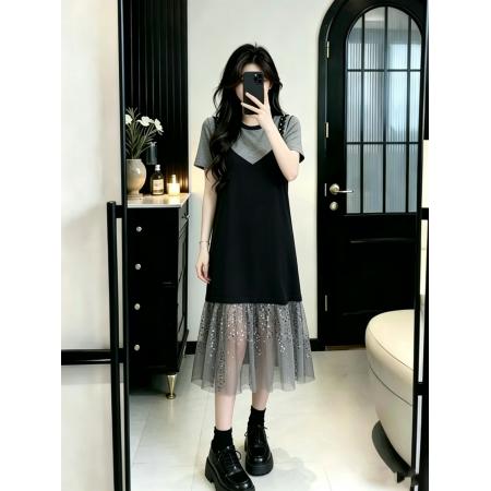 BY16450# 大码女装假两...