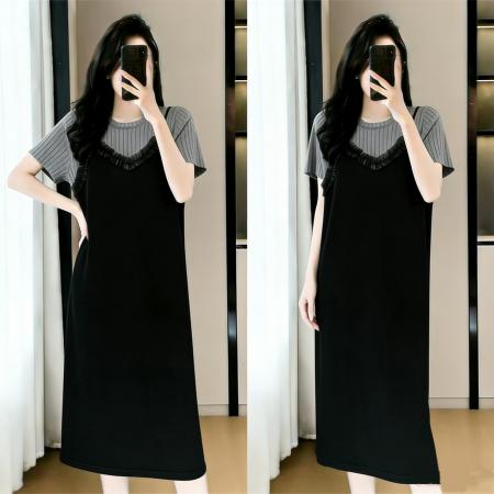 BY16451# 大码女装假两...