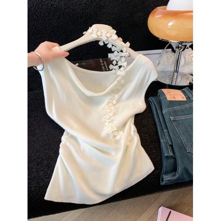 BY16464# 夏季温柔韩系风荡领长袖针织衫女修身气质气质显瘦上衣  服裝批發女裝批發服飾貨源