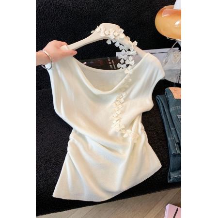 BY16464# 夏季温柔韩系风荡领长袖针织衫女修身气质气质显瘦上衣  服裝批發女裝批發服飾貨源