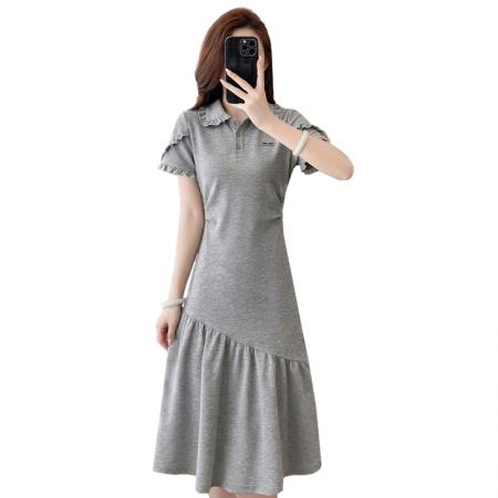 BY16479# 时尚高级设计师夏季气质女装拼接重工褶皱显瘦连衣裙  服裝批發女裝批發服飾貨源