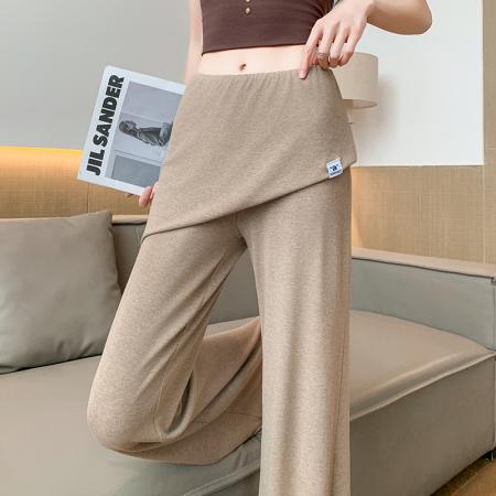 BY16490# 微喇裤女夏季新款屁帘裤垂感高弹修身高腰显瘦运动裤潮  服裝批發女裝批發服飾貨源