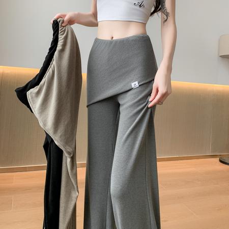 BY16490# 微喇裤女夏季新款屁帘裤垂感高弹修身高腰显瘦运动裤潮  服裝批發女裝批發服飾貨源