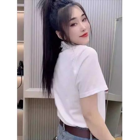 BY16499# 欧货设计感钩花蕾丝翻领短袖衬衫女秀吉新款气质洋气显瘦上衣  服裝批發女裝批發服飾貨源