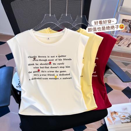 BY16514# 夏季新款飞飞袖印花腰部抽褶显瘦百搭短袖T恤  服裝批發女裝批發服飾貨源