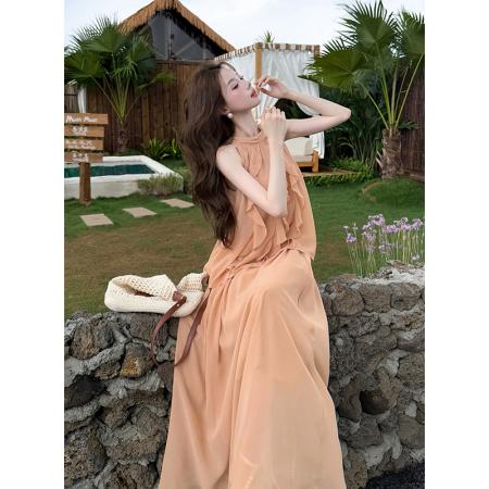 BY16569# 夏季新款女装法式优雅纯色雪纺衫+雪纺半身裙两件套女套装  服裝批發女裝批發服飾貨源