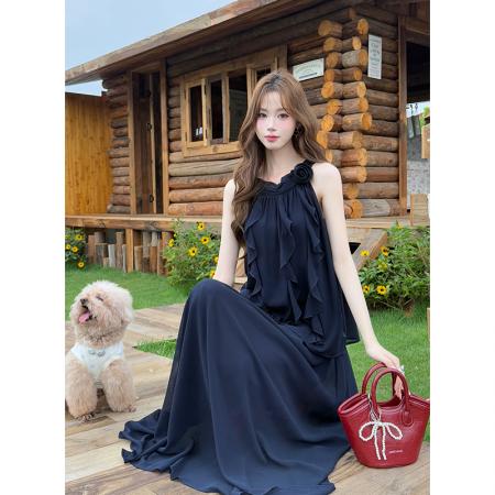 BY16569# 夏季新款女装法式优雅纯色雪纺衫+雪纺半身裙两件套女套装  服裝批發女裝批發服飾貨源