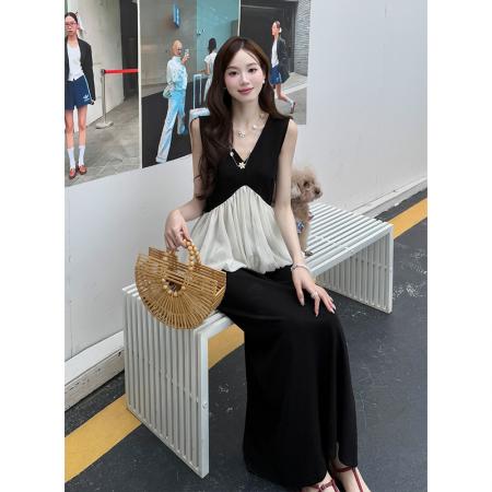 BY16571# 十三行原版质量夏季新款气质拼接上衣+半身裙两件套女套装  服裝批發女裝批發服飾貨源