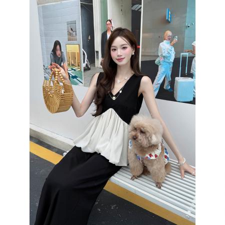 BY16571# 十三行原版质量夏季新款气质拼接上衣+半身裙两件套女套装  服裝批發女裝批發服飾貨源