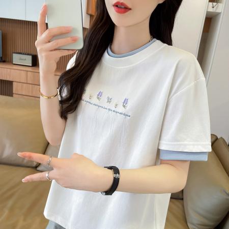 BY16581# 短袖t恤女夏季新款设计感小个子休闲显瘦上衣ins  服裝批發女裝批發服飾貨源