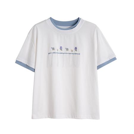 BY16581# 短袖t恤女夏季新款设计感小个子休闲显瘦上衣ins  服裝批發女裝批發服飾貨源