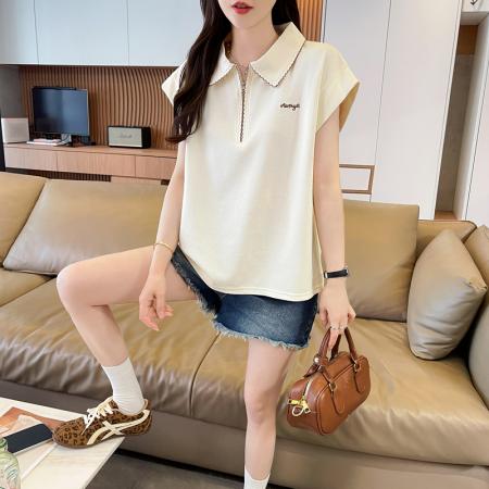 BY16584# 曼巴棉短袖t恤女夏季新款设计感小个子休闲显瘦上衣ins  服裝批發女裝批發服飾貨源