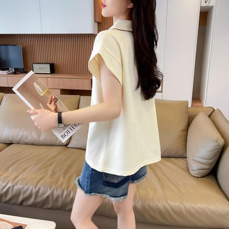 BY16584# 曼巴棉短袖t恤女夏季新款设计感小个子休闲显瘦上衣ins  服裝批發女裝批發服飾貨源