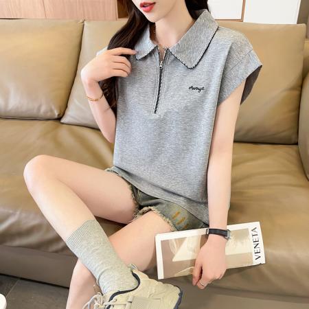 BY16584# 曼巴棉短袖t恤女夏季新款设计感小个子休闲显瘦上衣ins  服裝批發女裝批發服飾貨源