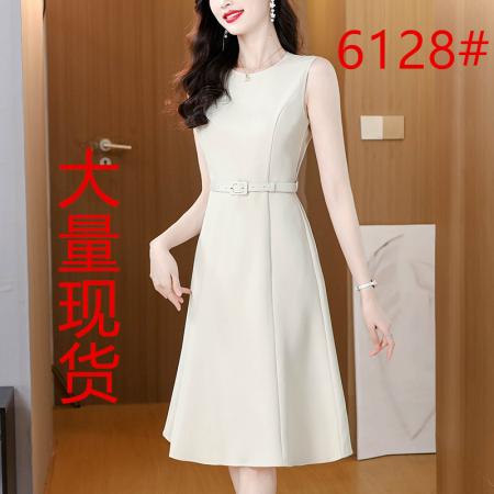 春季新款通勤无袖连衣裙收腰职业A字裙女  服裝批發女裝批發服飾貨源