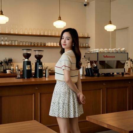 BY16647# 套装女夏季搭配一整套多彩针织衫上衣+半身裙