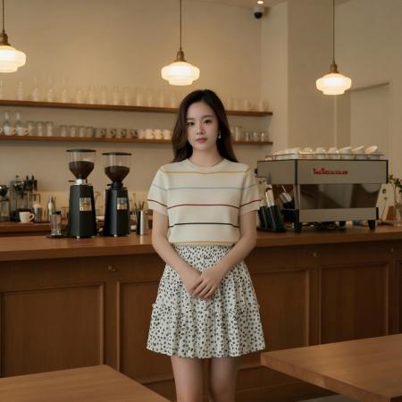BY16647# 套装女夏季搭配一整套多彩针织衫上衣+半身裙