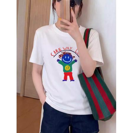 BY16704# 纯棉-棉春夏装短袖T恤女韩版印花