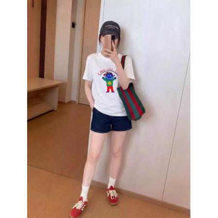BY16704# 纯棉-棉春夏装短袖T恤女韩版印花