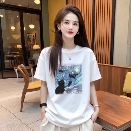 BY16705# 纯棉-棉春夏装短袖T恤女韩版印花