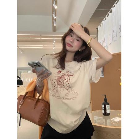 BY16711# 纯棉-棉春夏装短袖T恤女韩版印花