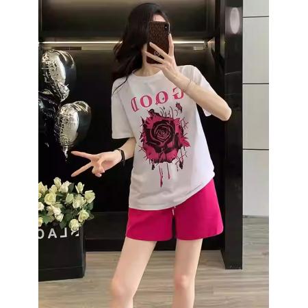 BY16715# 纯棉-春夏装短袖T恤女韩版印花