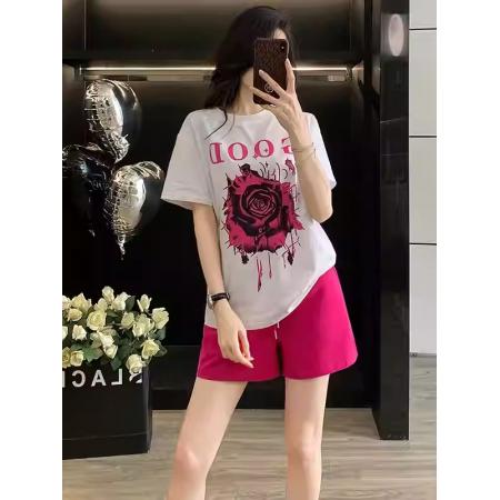 BY16715# 纯棉-春夏装短袖T恤女韩版印花