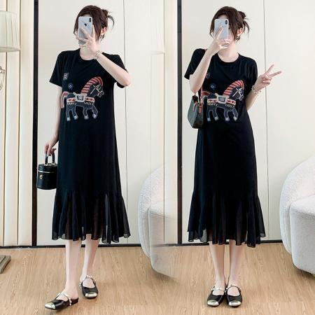 新款大码宽松胖mm洋气显瘦夏装...