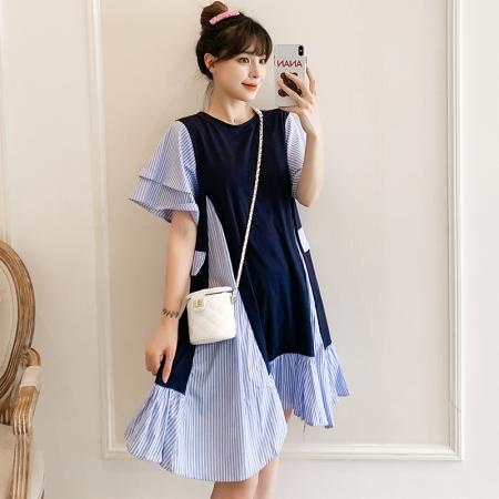 夏装新款韩版大码宽松中长款时尚洋气减龄连衣裙