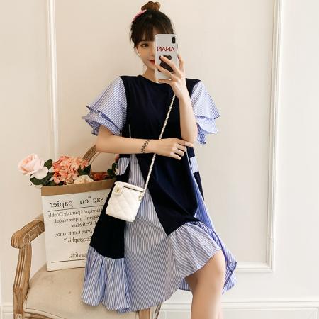 夏装新款韩版大码宽松中长款时尚洋气减龄连衣裙