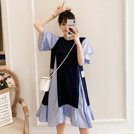 夏装新款韩版大码宽松中长款时尚洋气减龄连衣裙