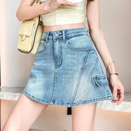 BY16738# 夏季新款时尚潮流防走光牛仔裙裤