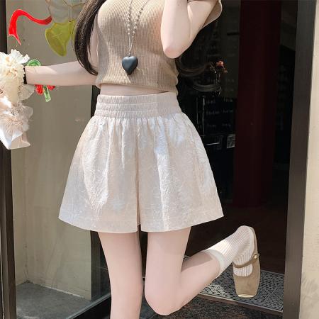 BY16806# 高级醋酸锻面亲肤面料百搭高腰短裤阔腿裤