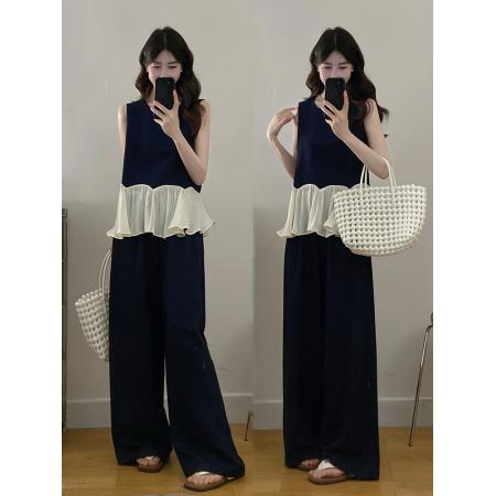 大码女装夏季新款韩系无袖上衣阔...