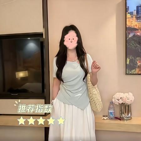 精棉夏季新款不规则设计收腰显瘦上衣