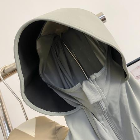 大码长款轻薄冰感防晒衣高质量带抽绳不规则防晒裙防护速干衣