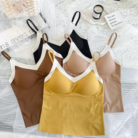 大码冰丝打底内衣多巴胺纯欲风美背内搭吊带衫外穿无袖露肩衫