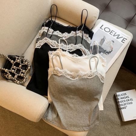 纯欲学院风蕾丝边吊带背心内搭吊带打底衫外穿无袖露肩女上衣