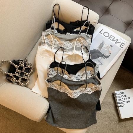 纯欲学院风蕾丝边吊带背心内搭吊带打底衫外穿无袖露肩女上衣