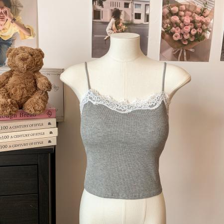 纯欲学院风蕾丝边吊带背心内搭吊带打底衫外穿无袖露肩女上衣