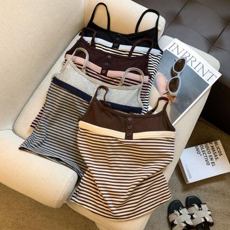 纯欲风棉吊带背心学院风美背内搭吊带打底衫外穿无袖露肩上衣