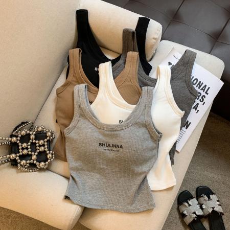 大码微胖纯欲短款美背内衣内搭吊带打底外穿无袖露肩宽肩上衣