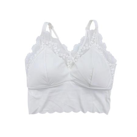 法式胖MM蕾丝美背春夏吊带背心带胸垫一体内搭外穿打底衫