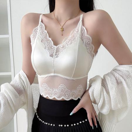 大码微胖妹妹纯色百搭小吊带背心内搭美背外穿甜辣风短款显瘦上衣