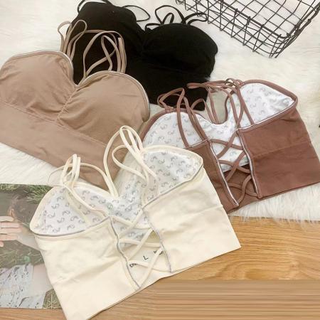 运动大码吊带背心女胖MM内搭打底外穿美背一体带胸垫抹胸