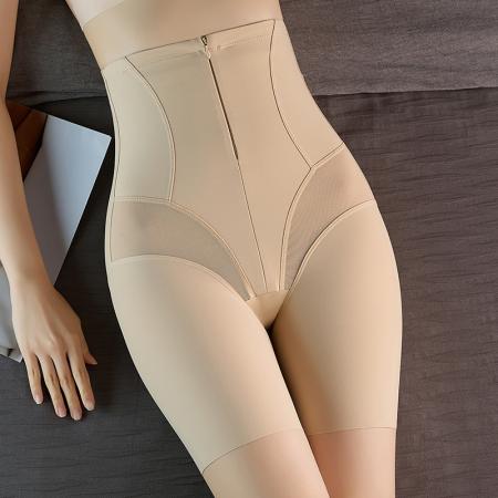 大码女装夏拉链排扣高腰收腹裤平角束腰提臀塑形收胯安全内裤